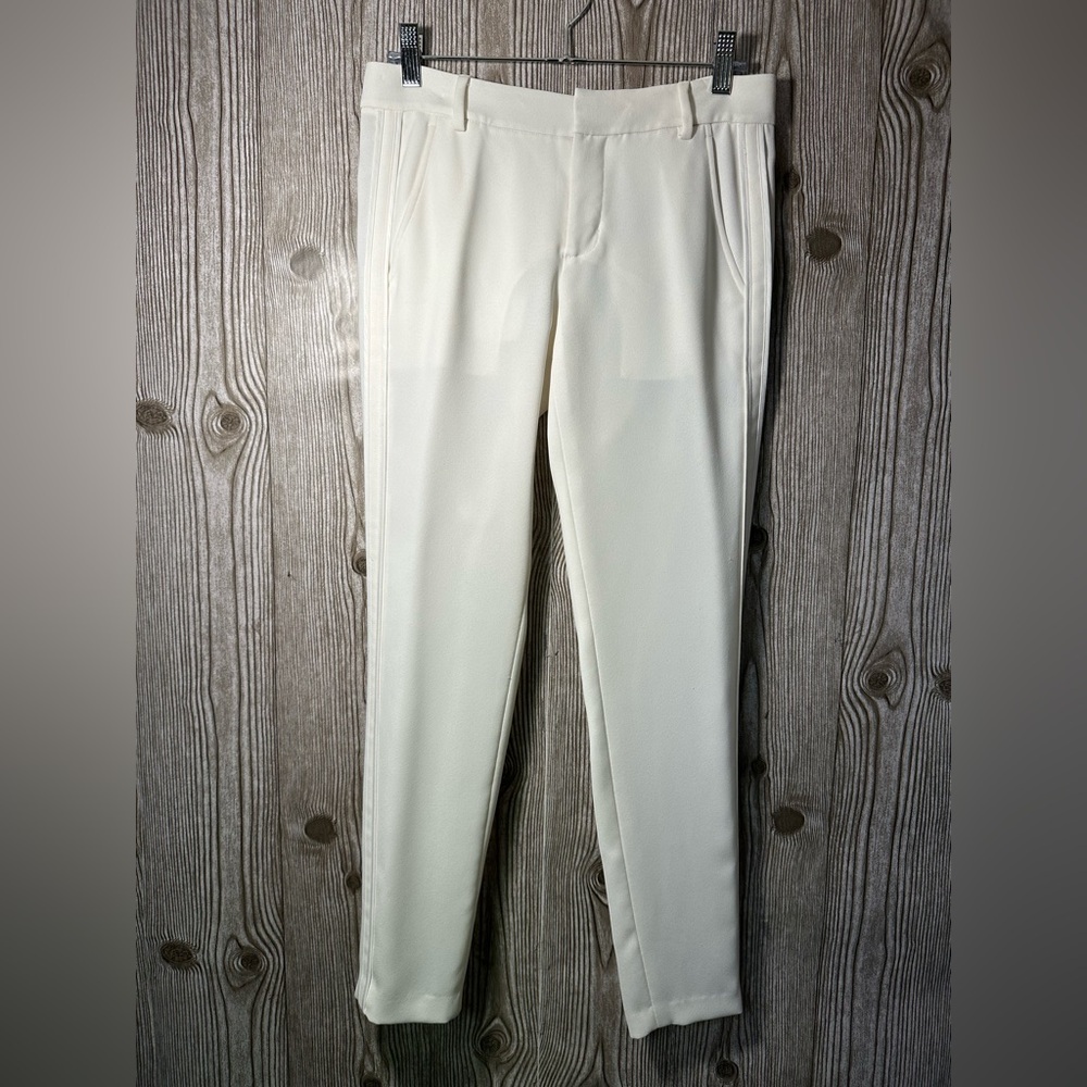 Vince Off White Tuxedo Tapered Ankle Pants Sz 0